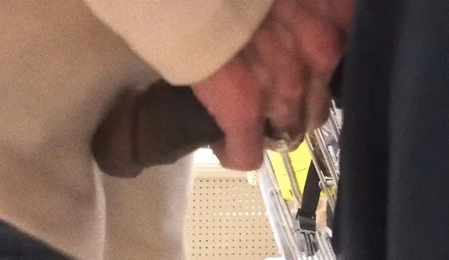 Shit! Naughty lady saw the black dick out and touched it