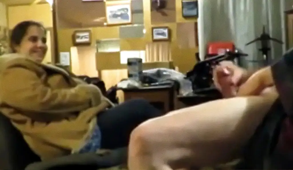 Maid finished her work and went to watch her boss masturbate