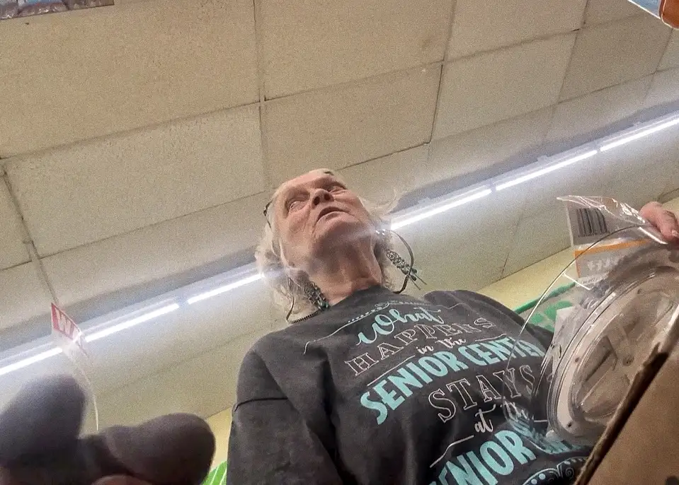 Casual conversation with the nice lady at the store, she didn't mind the black dick
