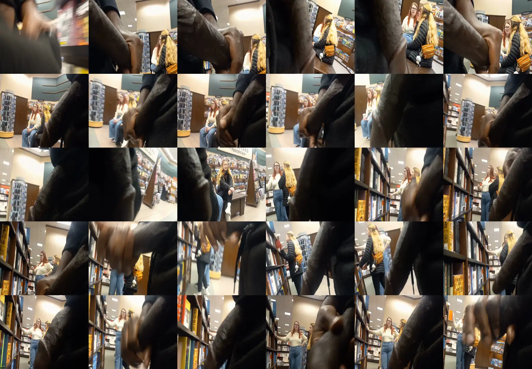 Beautiful friends chatting in the library