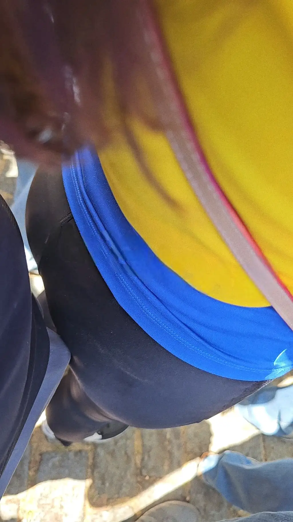 Touch dick in the ass of the hot Brazilian brunette, she liked it