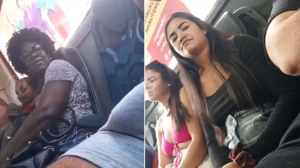 Part 4 - (Compilation) Brazilian girls looking at bulges on the bus