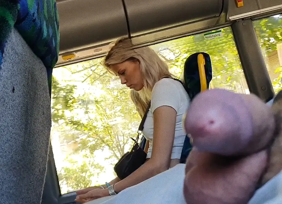 Sexy Russian blonde on the train, she look dick