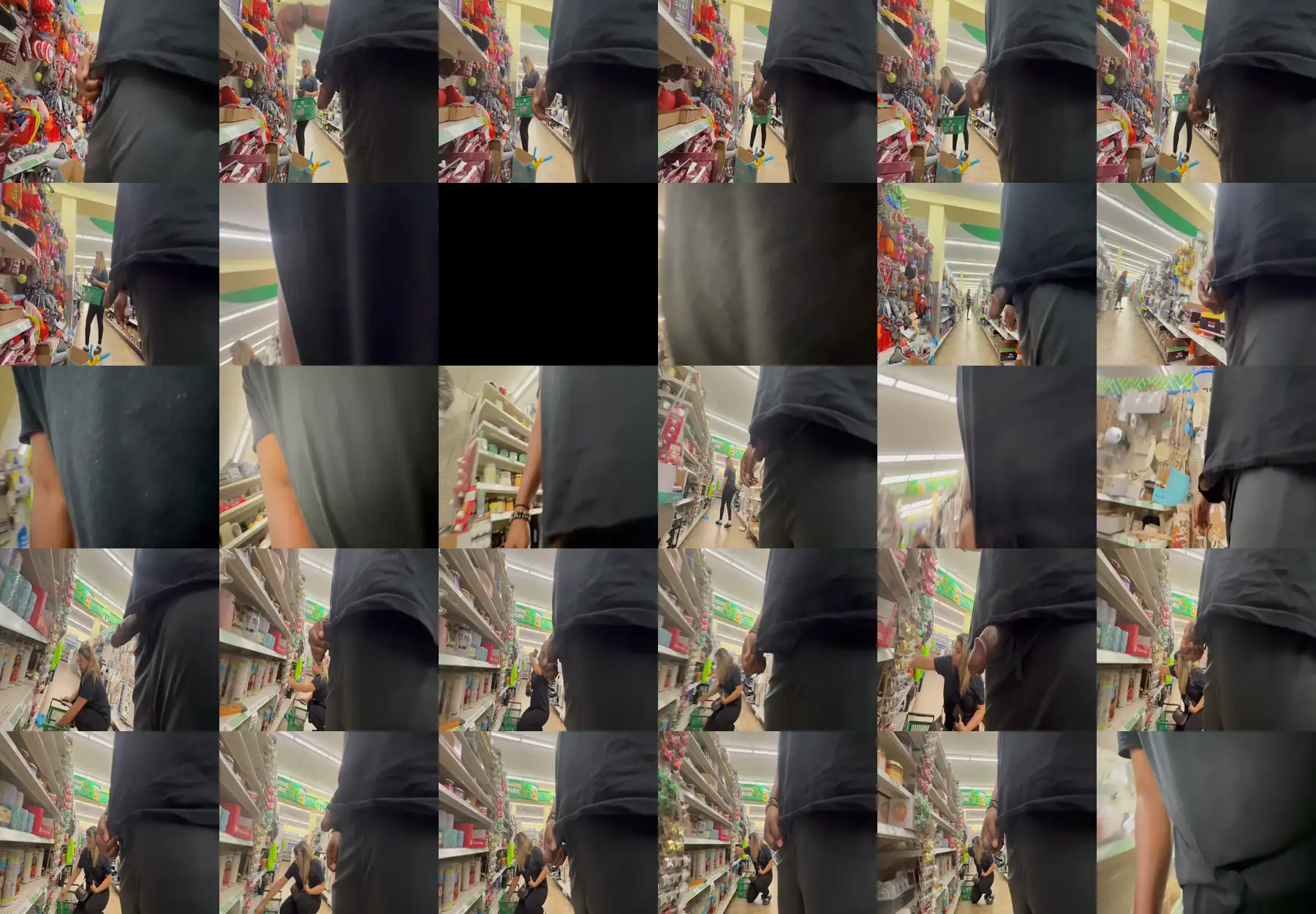 Latina blonde looking at the products in the store