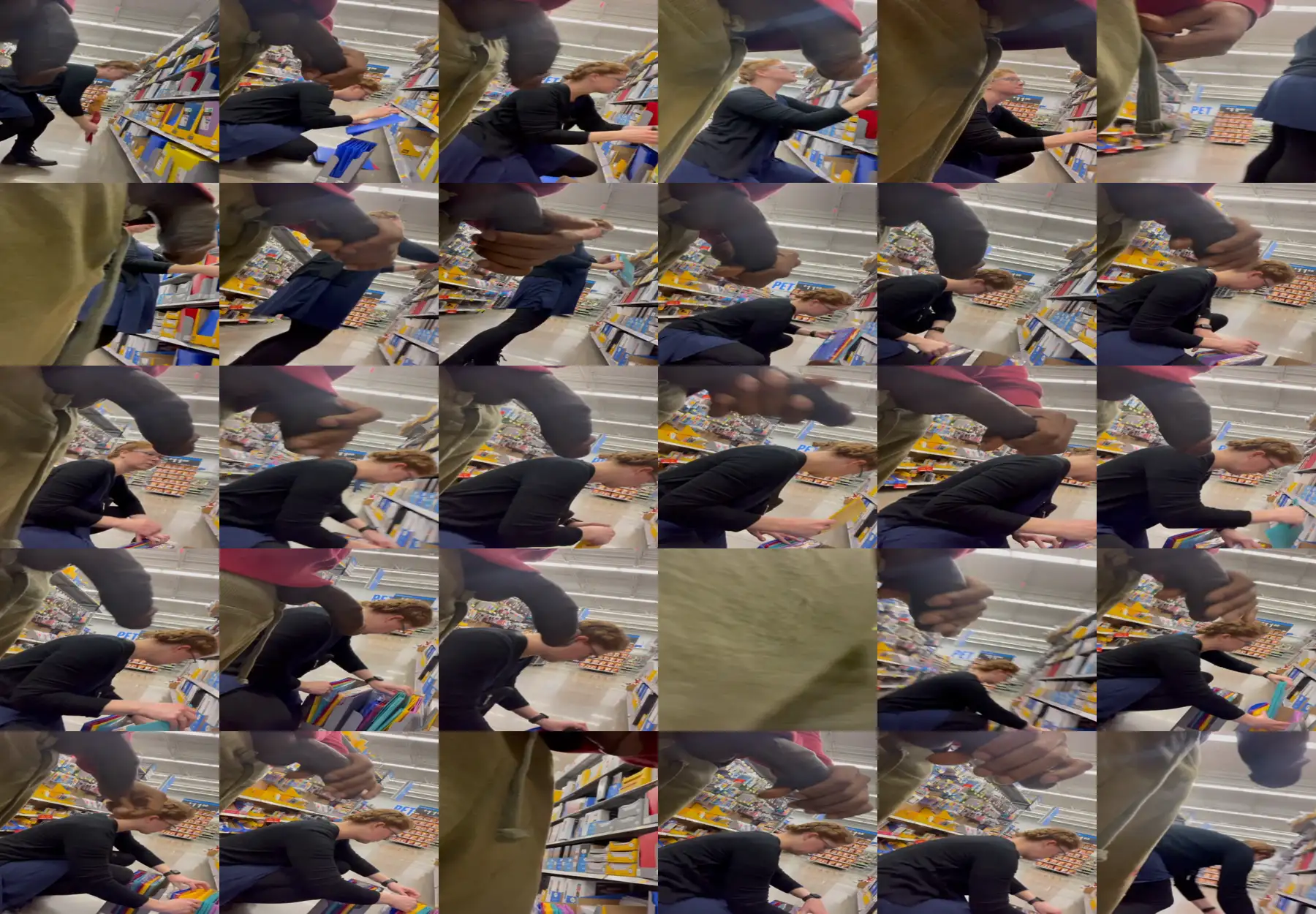 Hot blonde shop employee