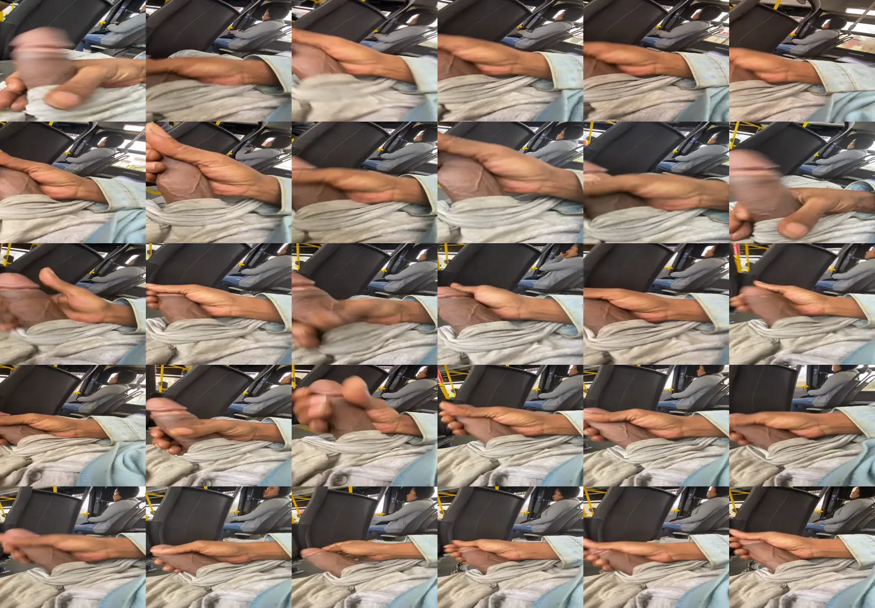 Latina glancing sideways at the black dick on the bus