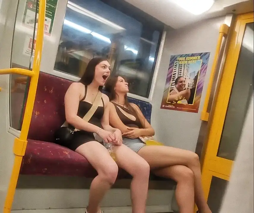 Friends shocked by bulge on train