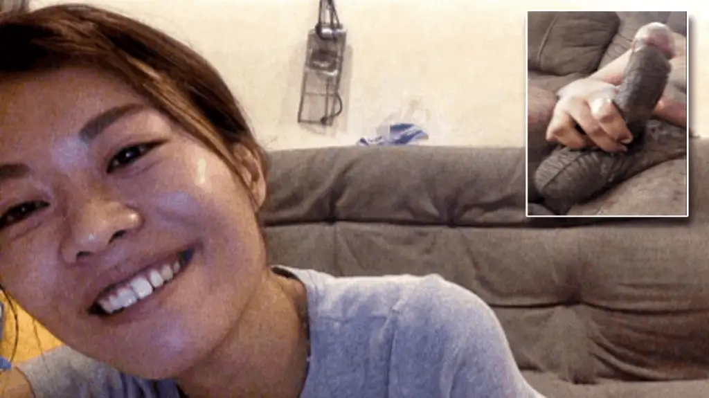 Damn! Online class with sexy Japanese teacher, she reacted to the black dick