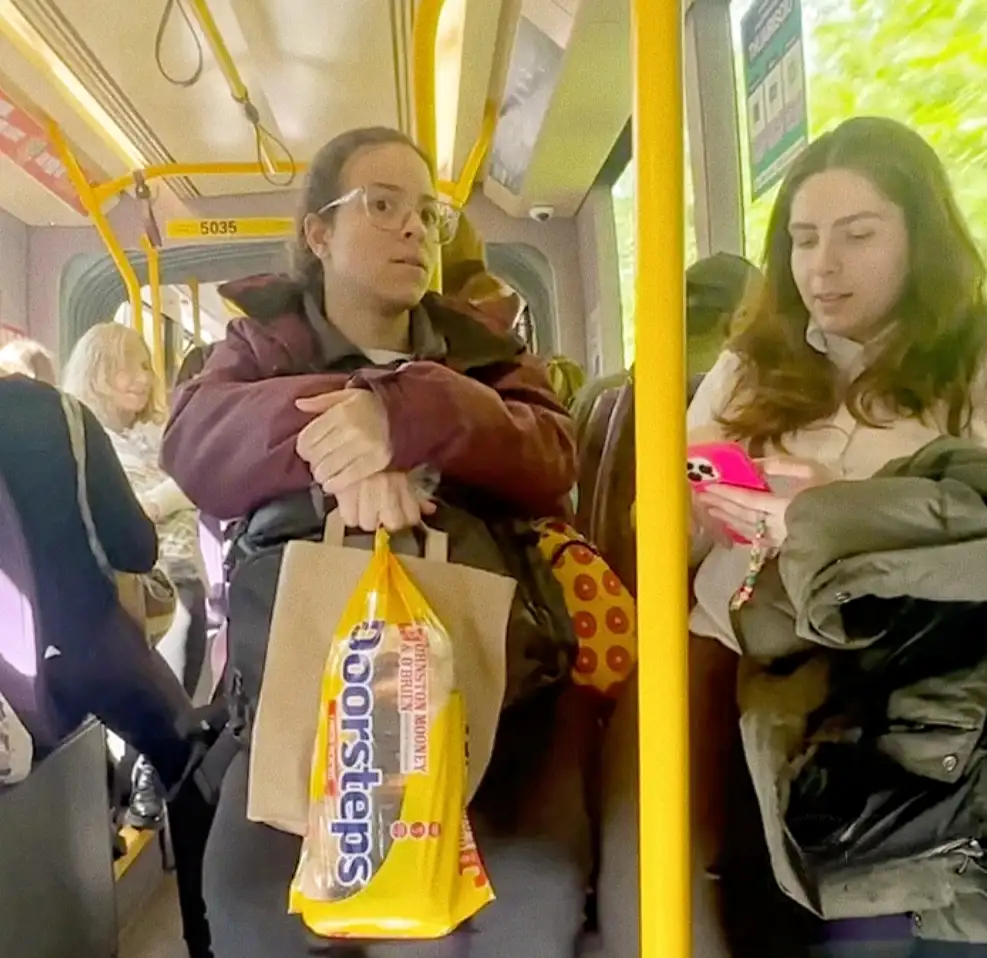 Compilation - Naughty girls staring at the bulge in public