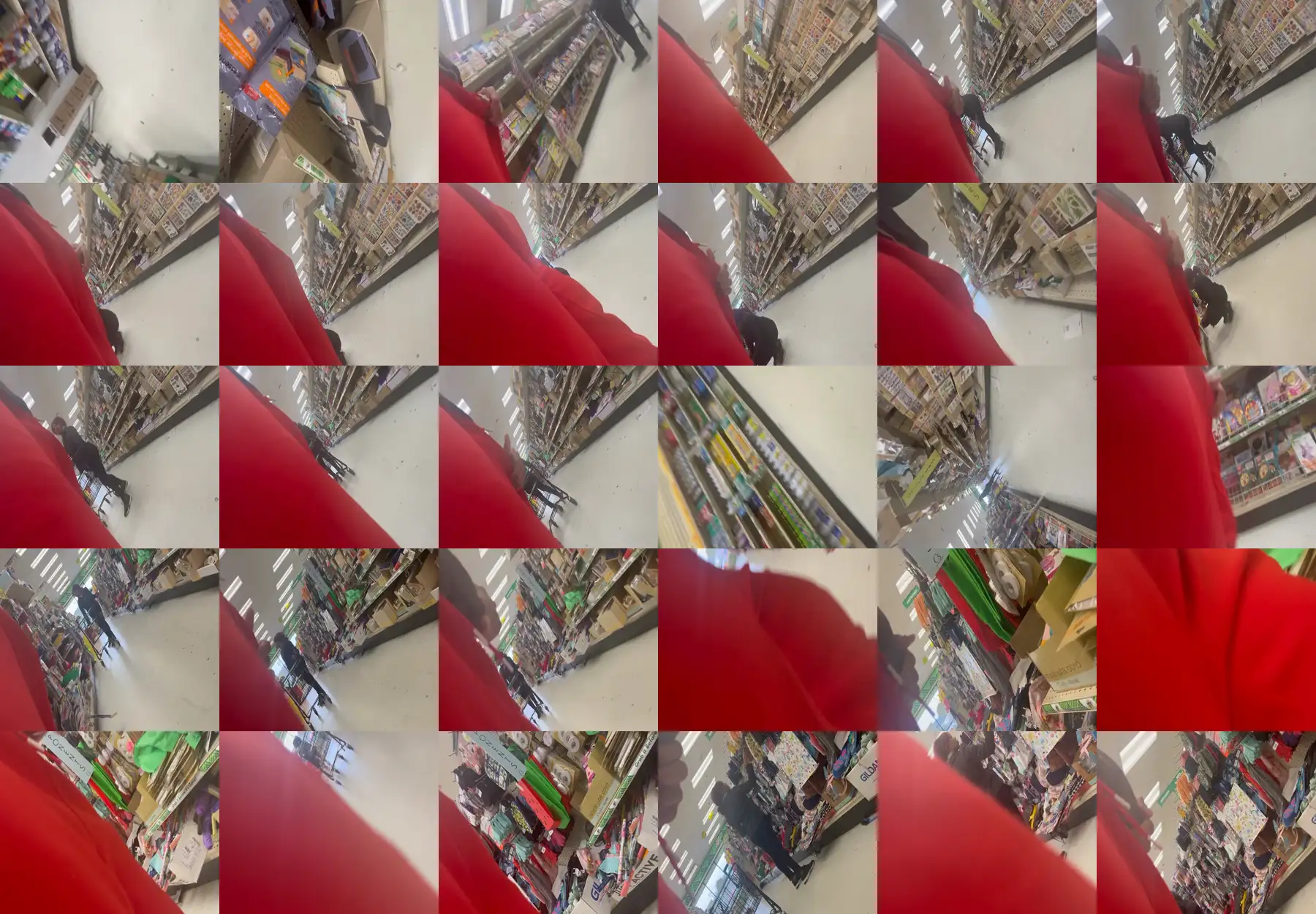 Mature redhead ebony looking at the products and huge cock out