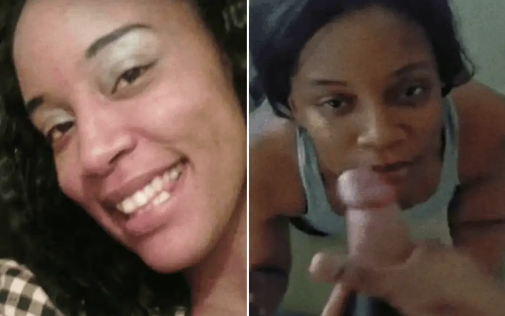 Another neighbor sucking a black cock and getting cum on her face