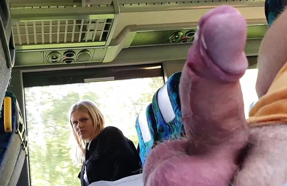Hot Russian blonde reacting to cock on the train