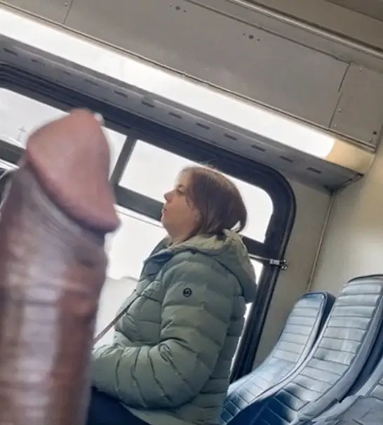 Jerk off huge black cock and hot on the train