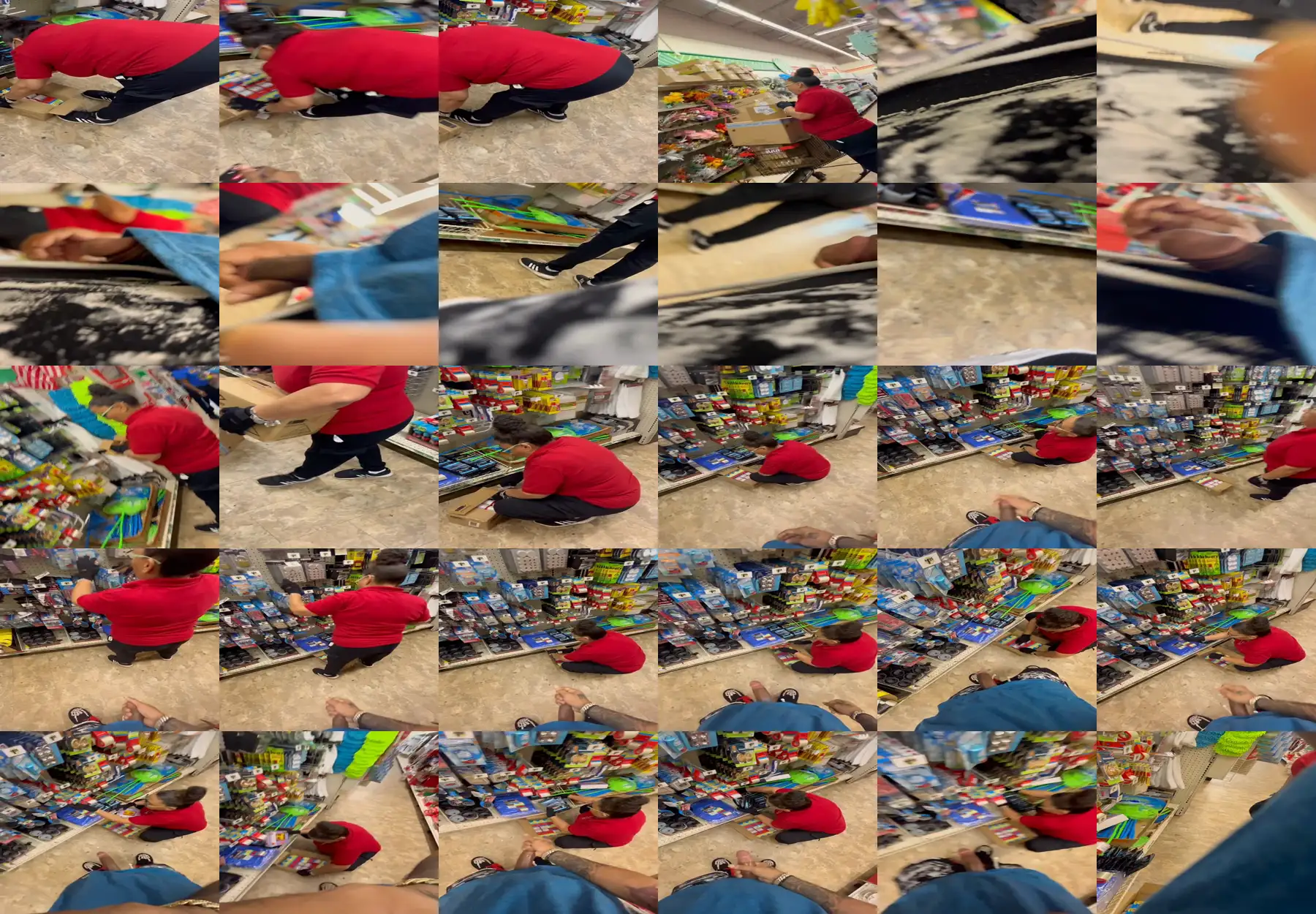 Huge black dick in front of the mature Latina employee at the store