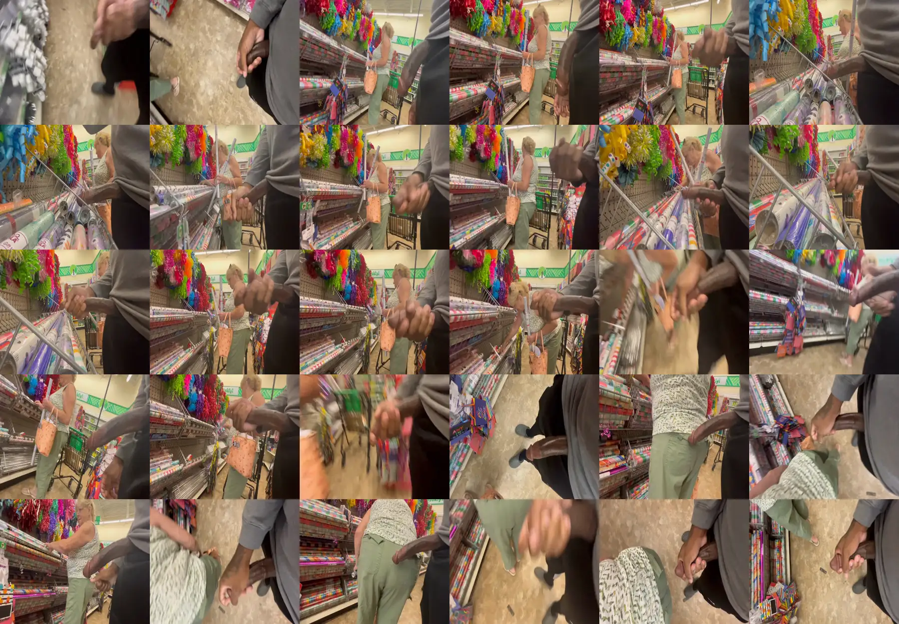 Huge black cock next to the mature blonde, she didn't care