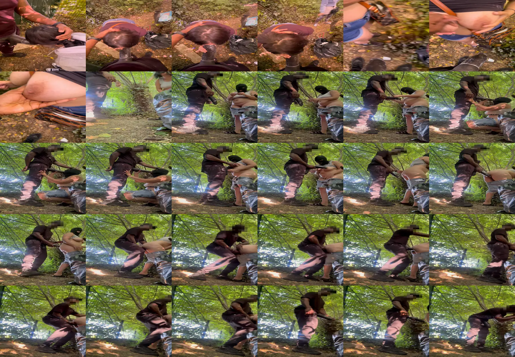 Damn! Two friends sucking a giant black cock in the park