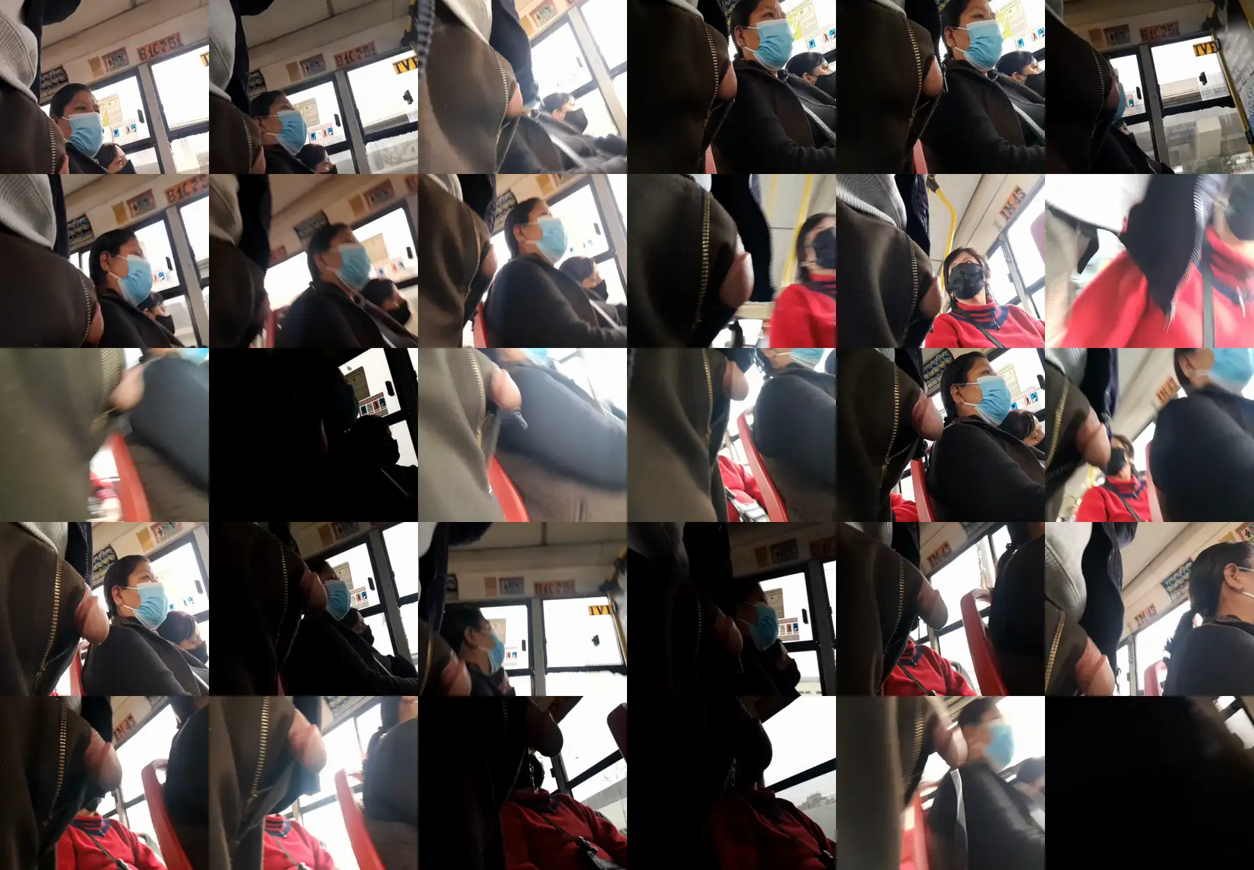 Mature Latina looking at a cock out on the bus