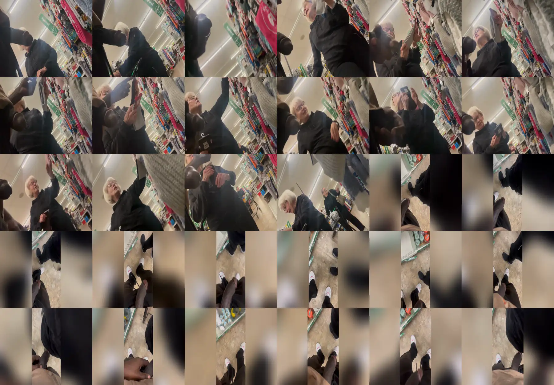 Pleasant conversation with a lady in the store, she didn't mind the black cock