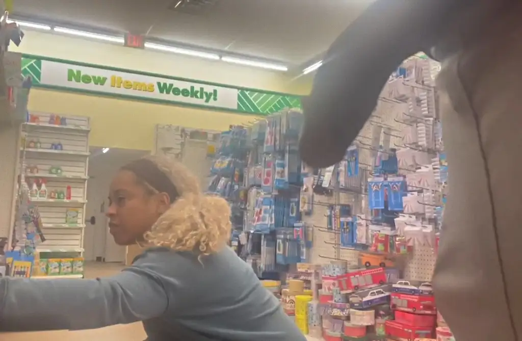 Hot brunette blonde in the store and big dick out cumshot