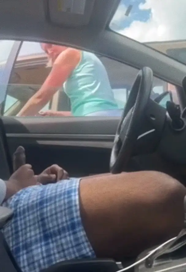 "You're funny" Mature blonde sexy looking at cock