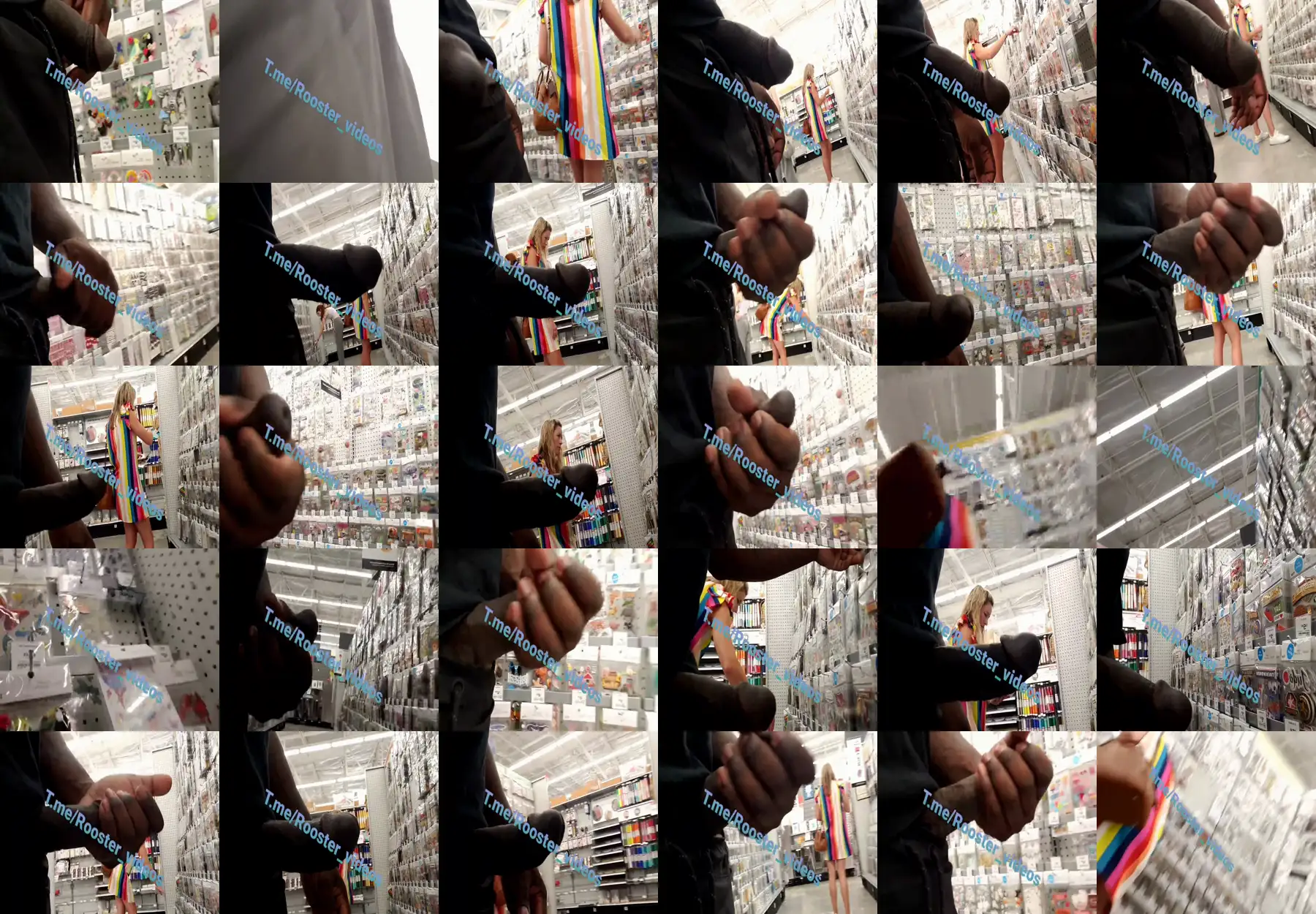 Hot blonde MILF near a black cock in the store