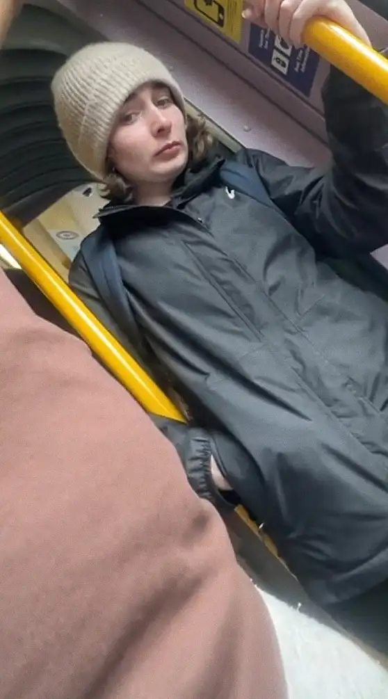 Sexy girl looking at a bulge, she couldn't stop staring