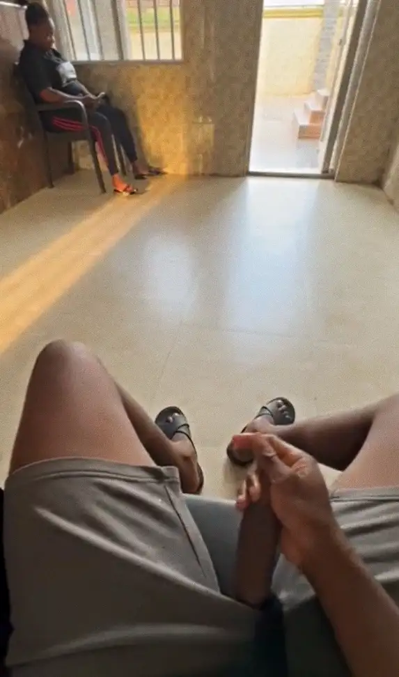 Jerking off in front sexy African ebony