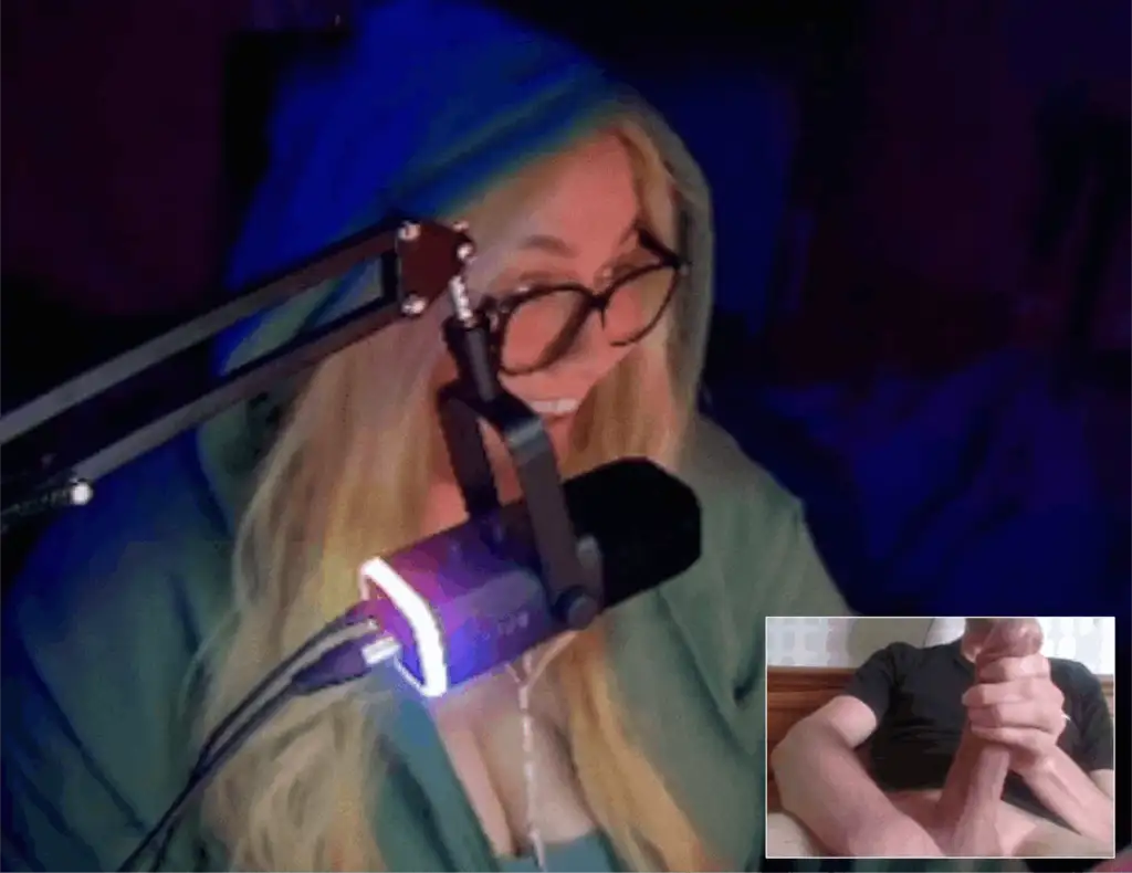 "OMG!!! It's huge!" Hot blonde reacting to a huge dick on Omegle