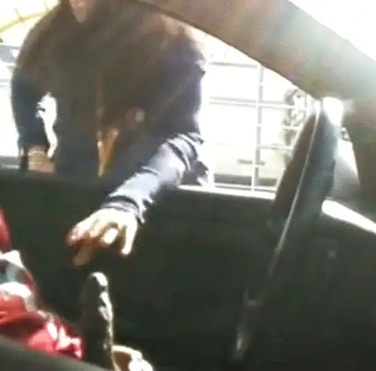 The slut liked the black cock and almost touched it