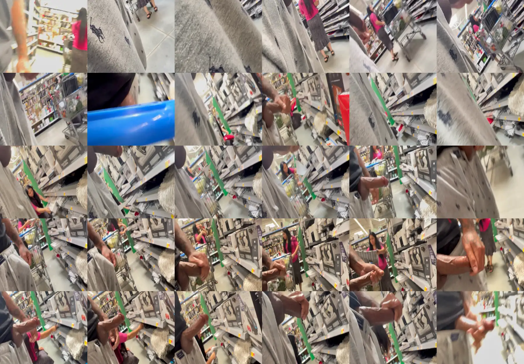 Mature Latina near the black dick in the store