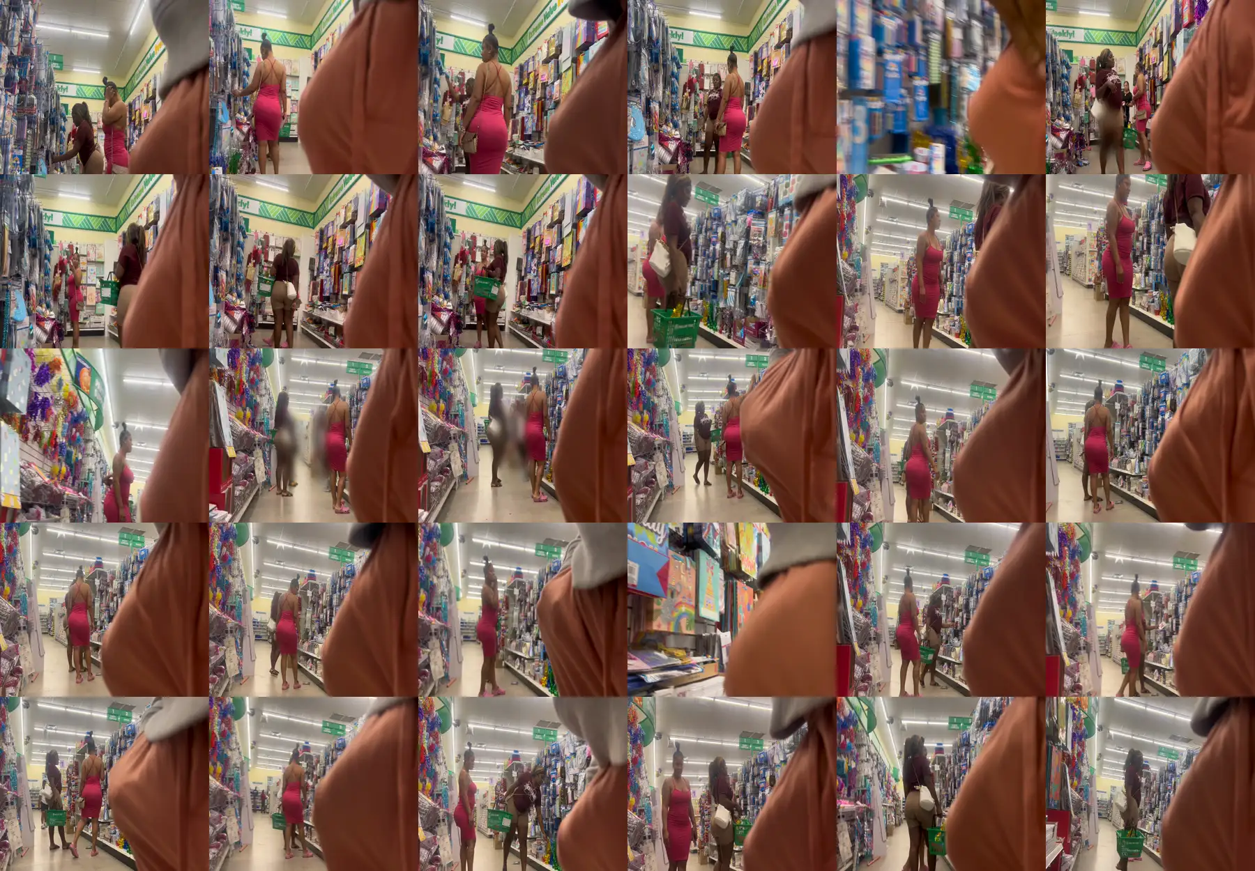 Two hot girls with big butts in the store