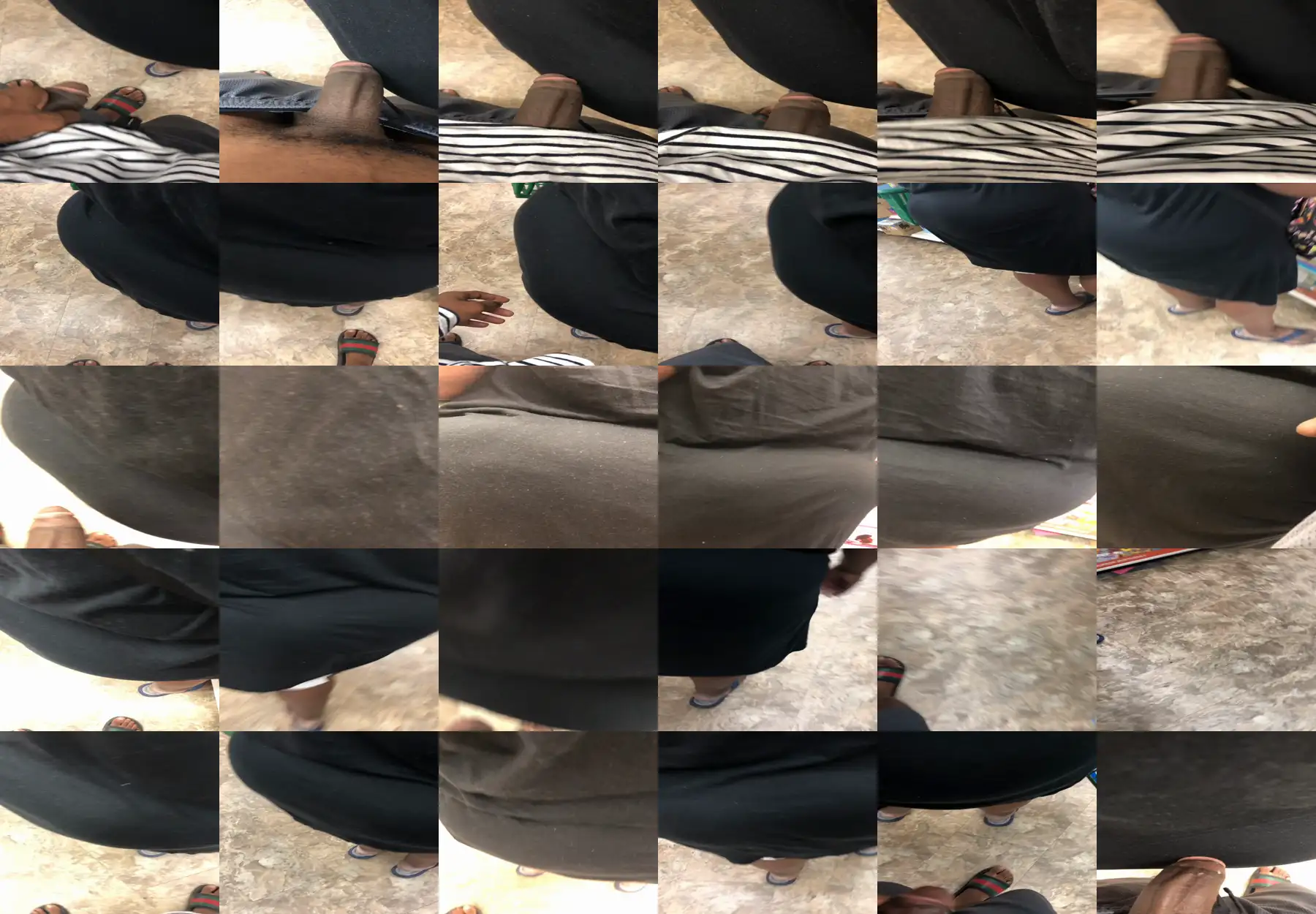 A black dick touching the huge ass of a mature black in the store; she doesn't care