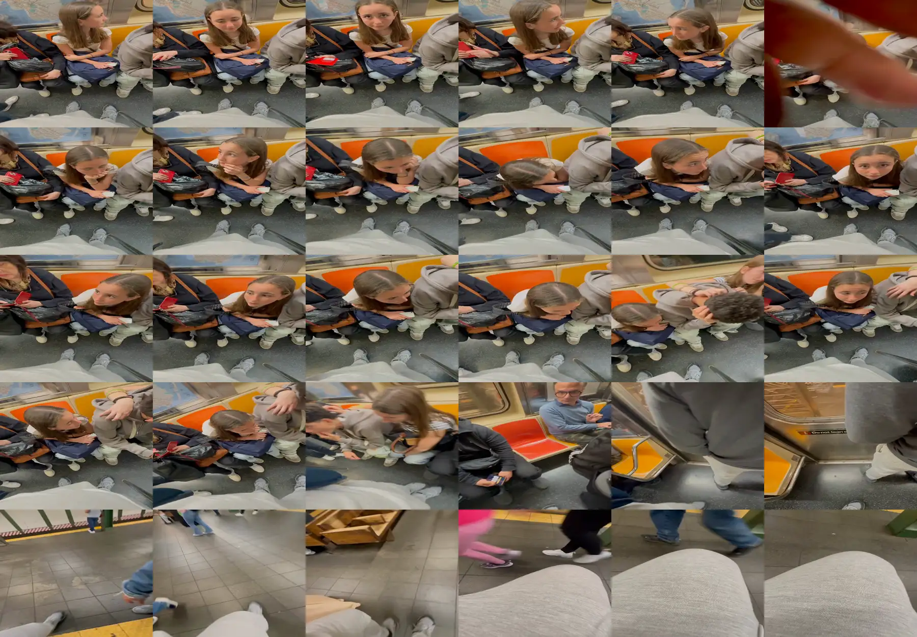 Hot teen looking at bulge, smiling and enjoying it