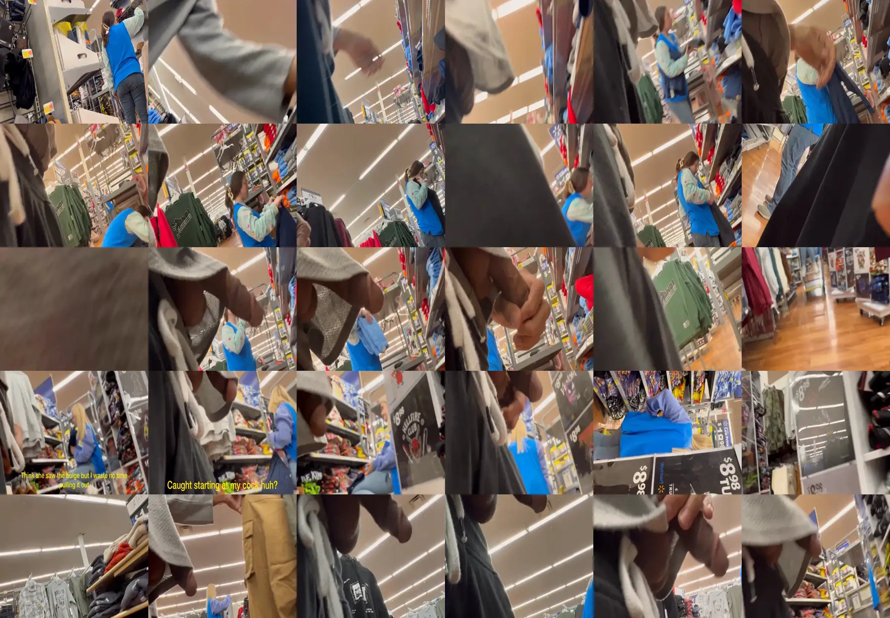 Hot store employees, they saw the big dick outside