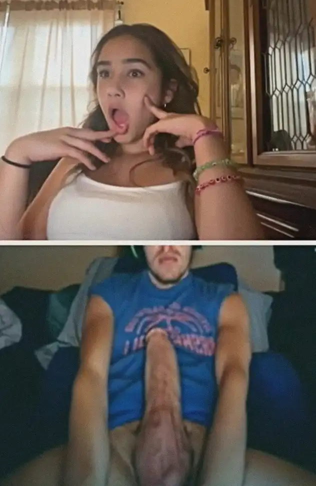 Hot teen shocked by huge cock on Omegle