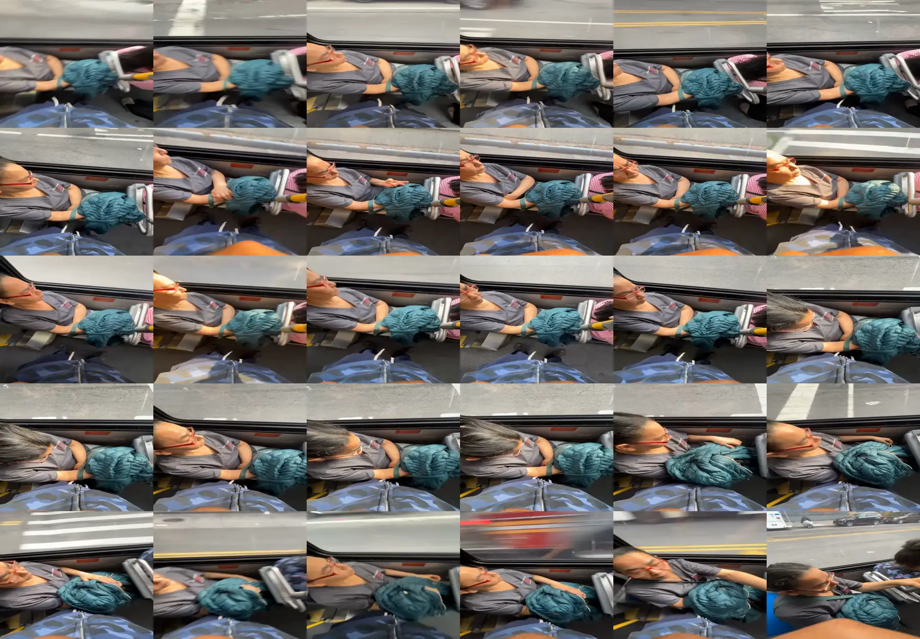 Hard cock in the arm of the mature Latina on the bus