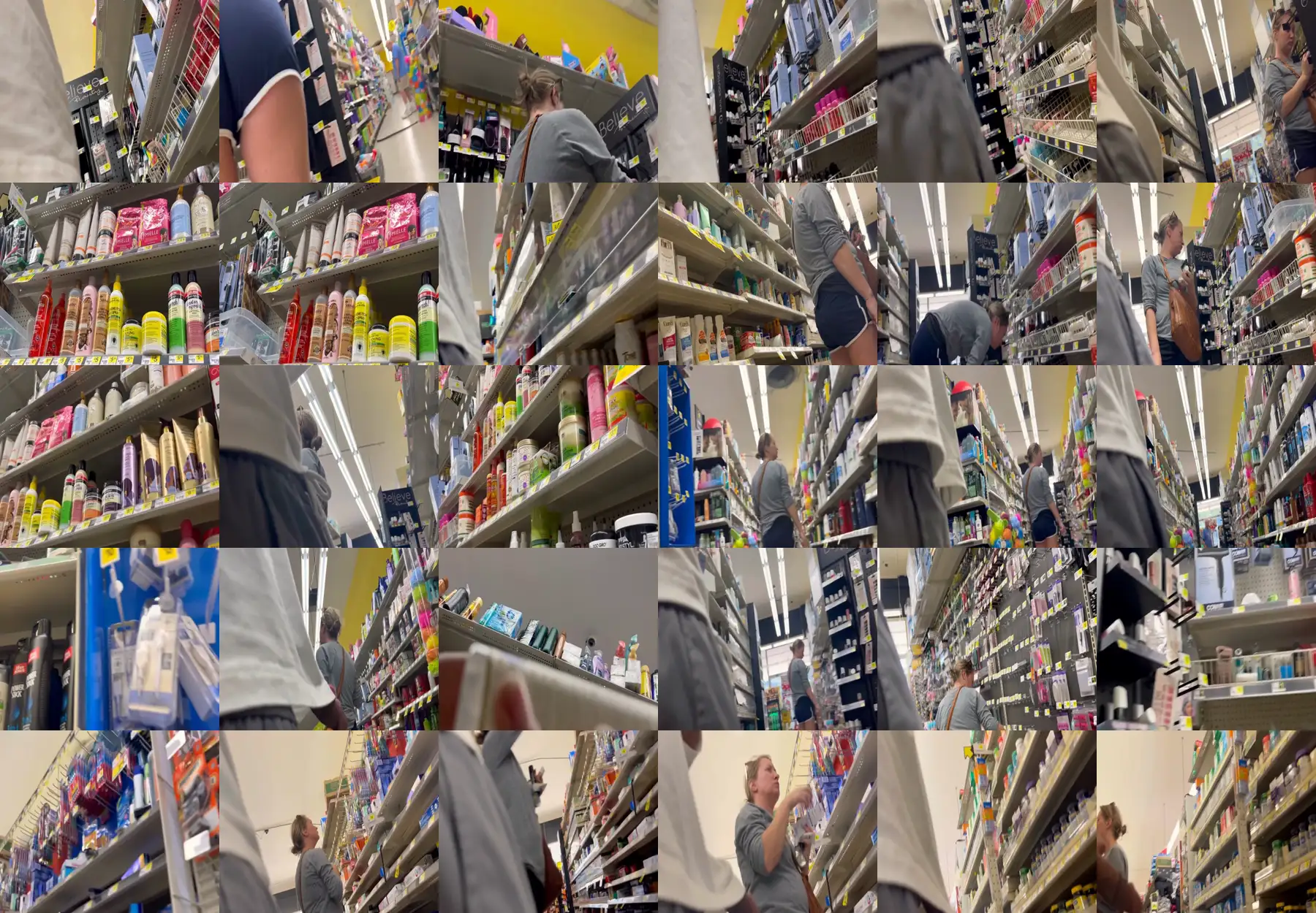 Hot blonde MILF in the store, did she see dick?