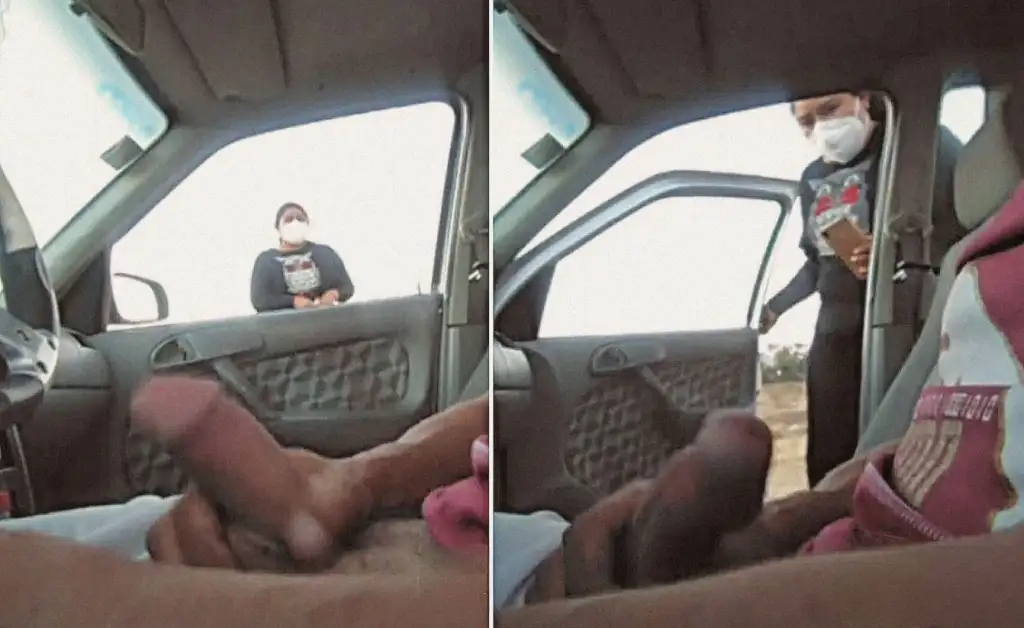 Naughty Latina saw the cock outside the car and couldn't resist, so she got in the car