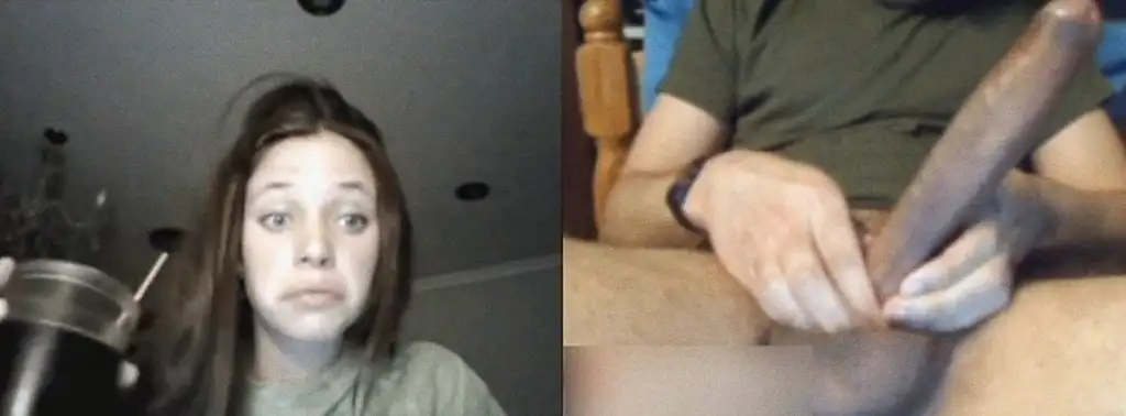A beautiful white girl impressed by the huge cock on Omegle couldn't resist...