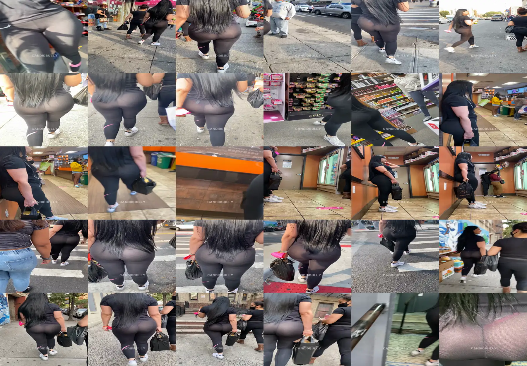 Wow! Hot Latina with a huge ass in see-through leggings