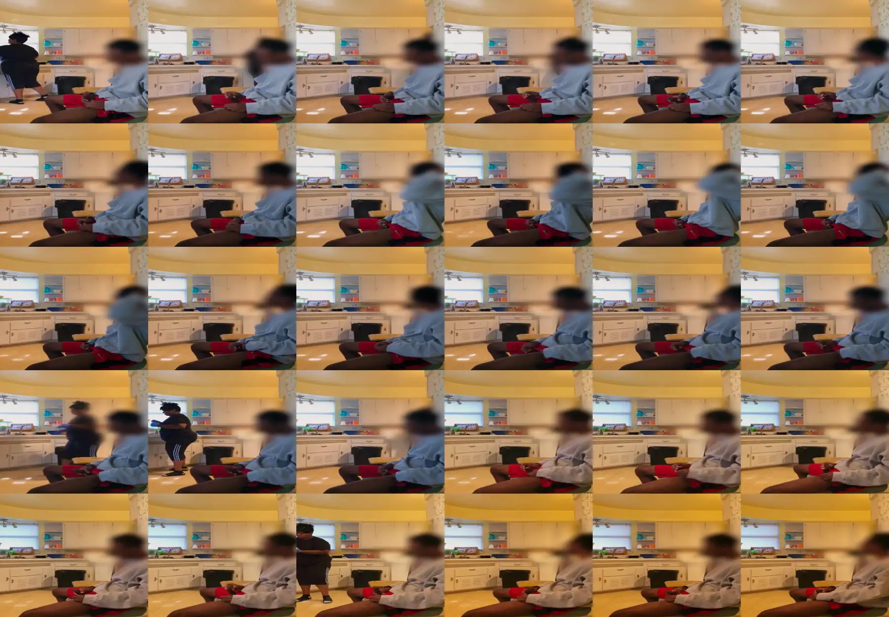 Jerking off in the kitchen while my aunt bakes a cake