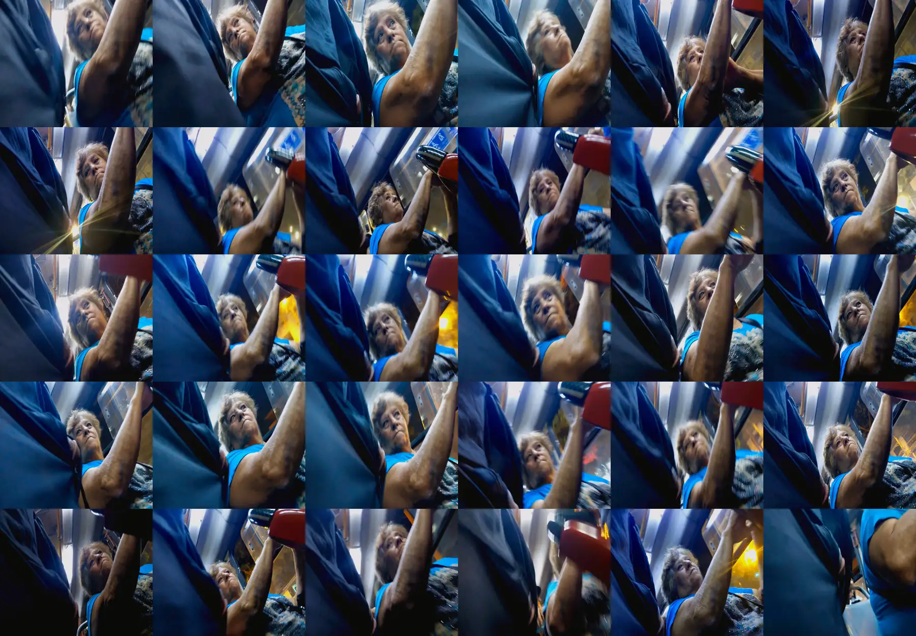 Lady blonde Latina staring at the cock, she liked it