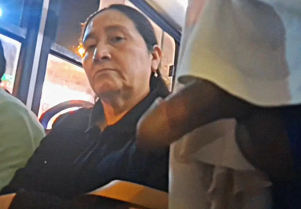 Mature naughty Latina looking at the cock out on the bus, she liked it