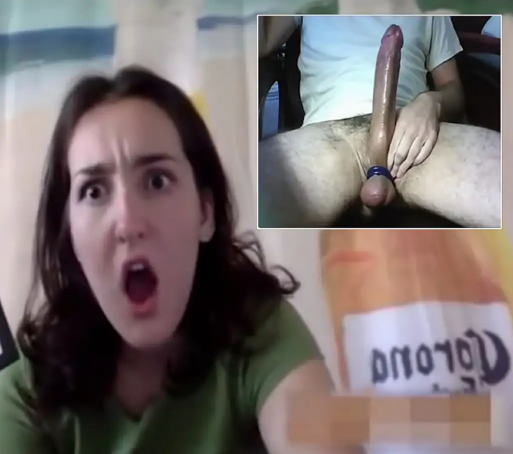 Hot girl shocked by the cumshot from the huge cock on Omegle 