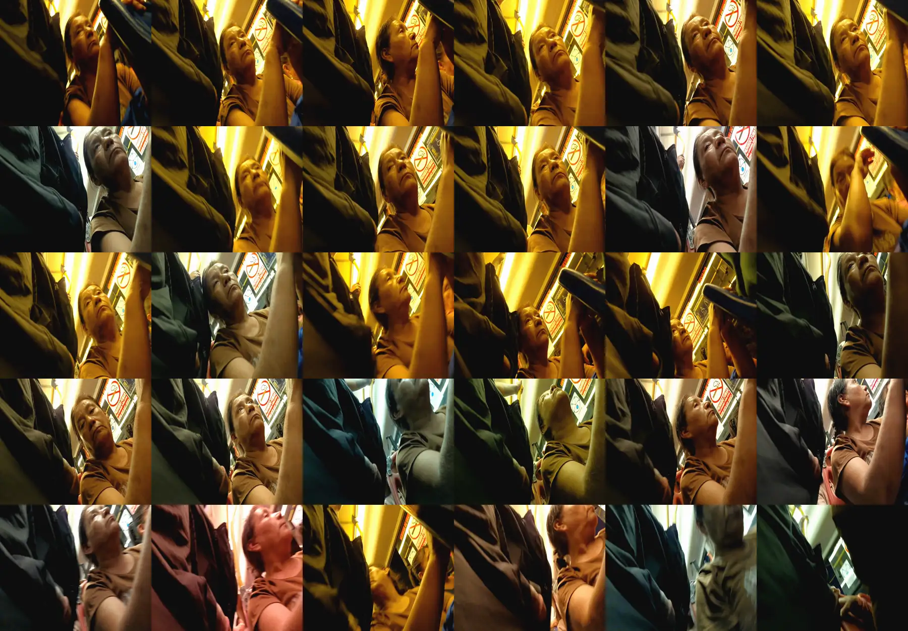 Mature Latina looking at cock in pants