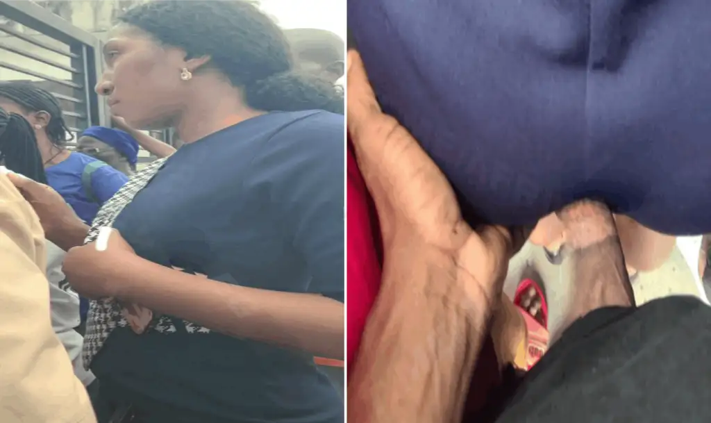 Damn! Big dick touching ass of a hot Africa, she liked it