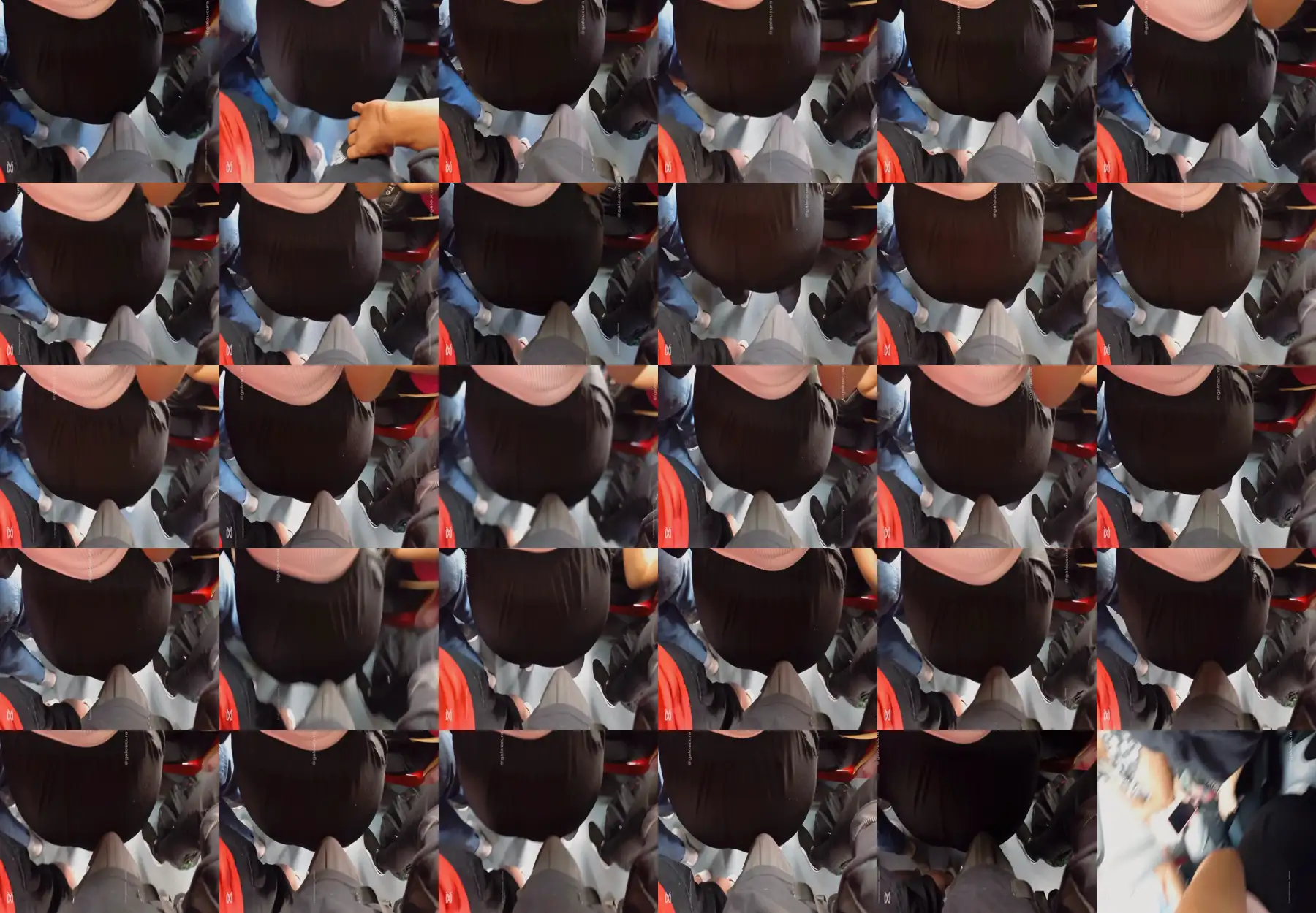 Dick touching the huge ass of the hot Brazilian girl on the train