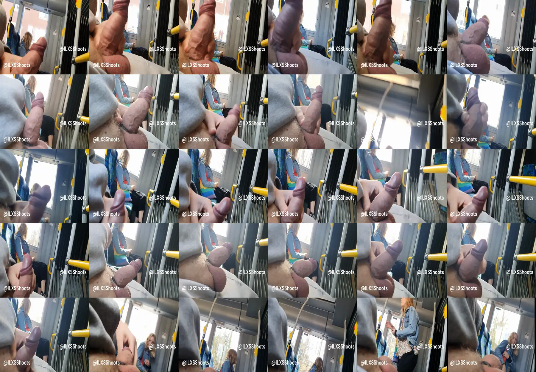 Sexy Russian blonde looking at cock on train