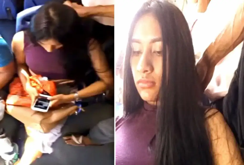 Classic! Stick on the shoulder of the sexy Latina teen, she was feeling it and enjoying it