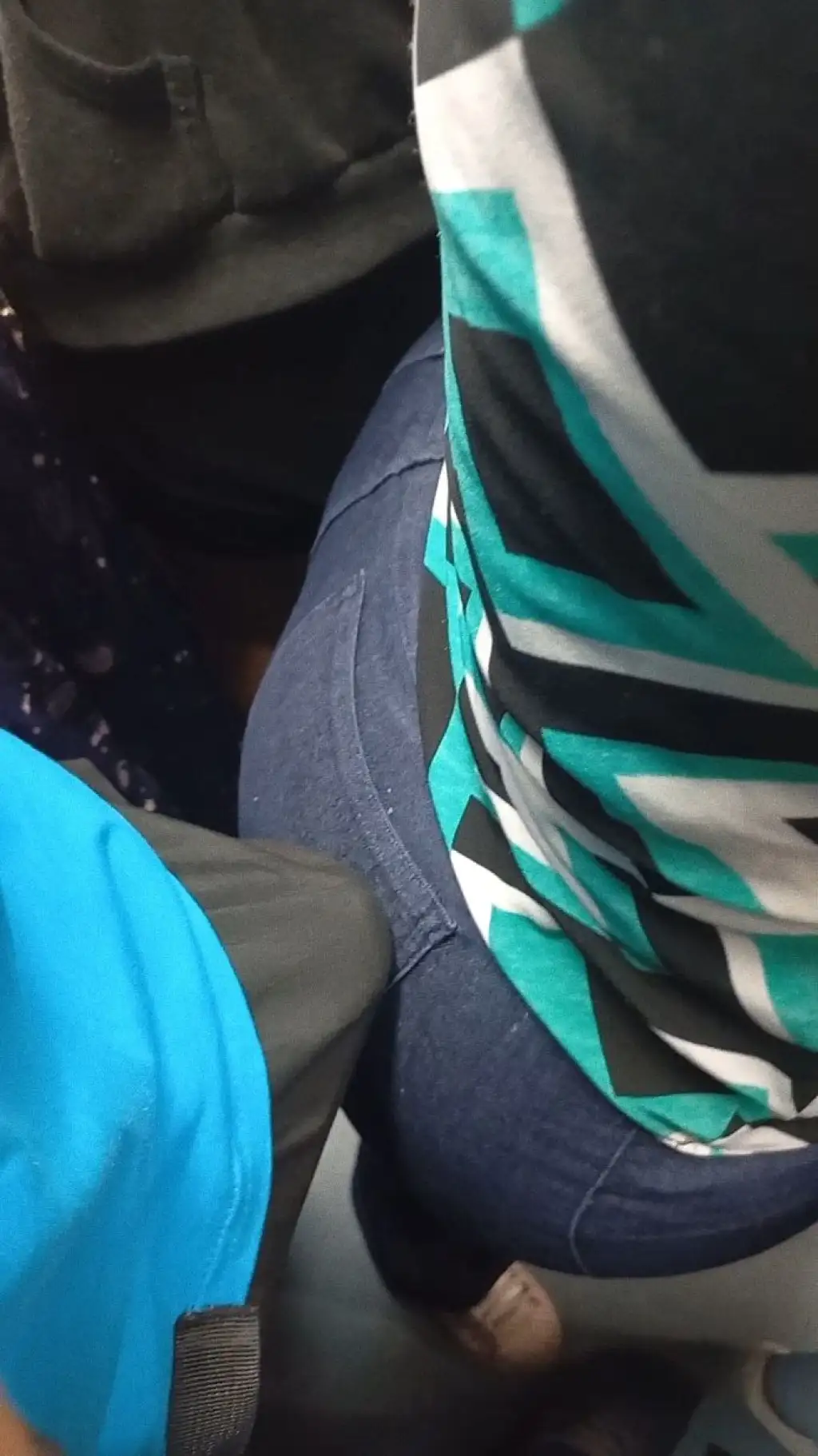 Hard cock in the huge ass of a hot mature Brazilian on the train, she liked it